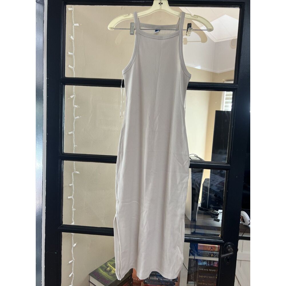 NWT Old Navy Ribbed Tank Maxi Dress, Cream, Size S